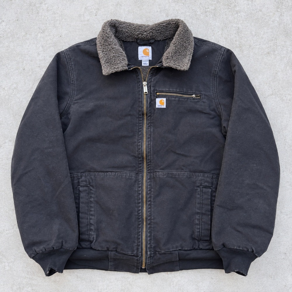 Carhartt Wildwood Womens XL Black Sandstone Sierra Sherpa Lined Canvas Jacket
